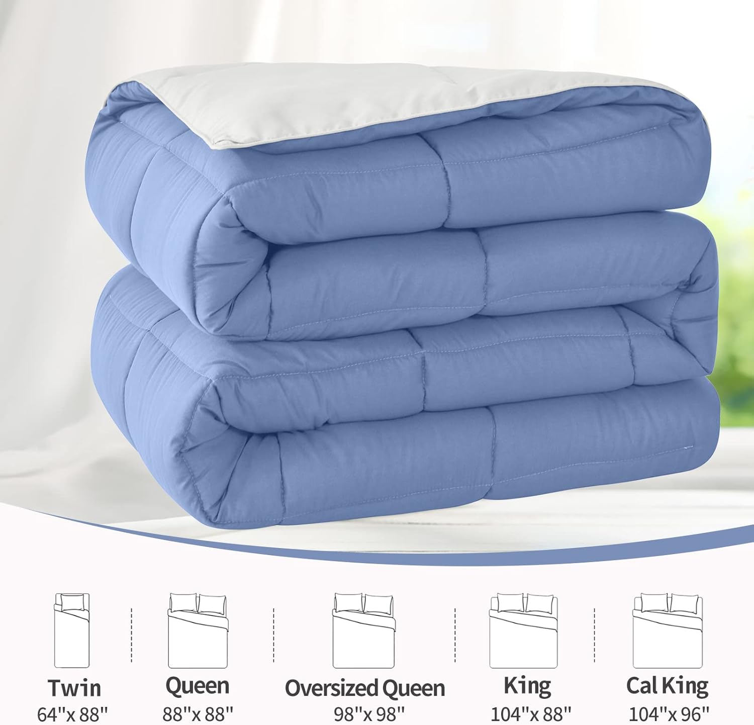 Homelike Moment Edredón ligero para todas las estaciones, tamaño King, relleno de edredón alternativo con pestañas en las esquinas, manta de cama de
