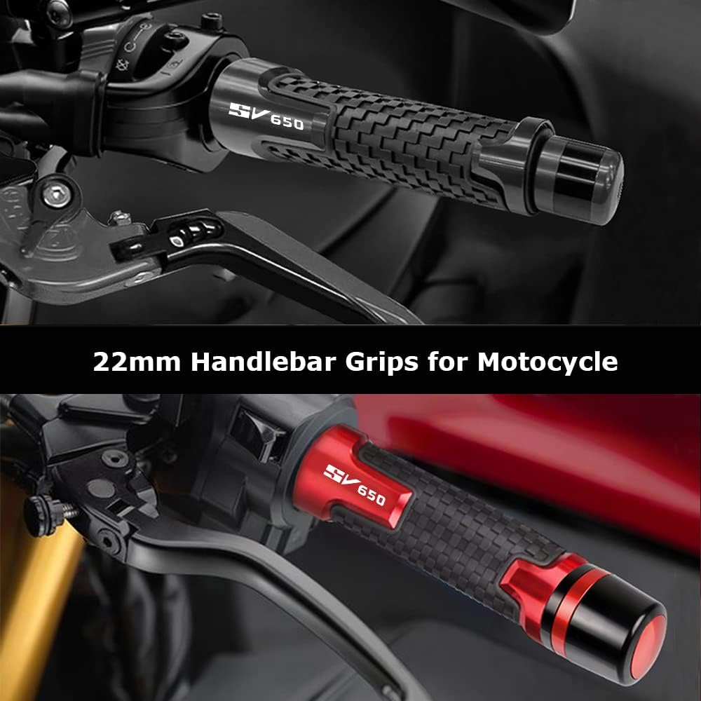Empuñadura universal para manillar de motocicleta de 78 pulgadas, 0.866 in, compatible con Suzuki SV650 SV 650 SV650X SV650S 2000-2022 (titanio)