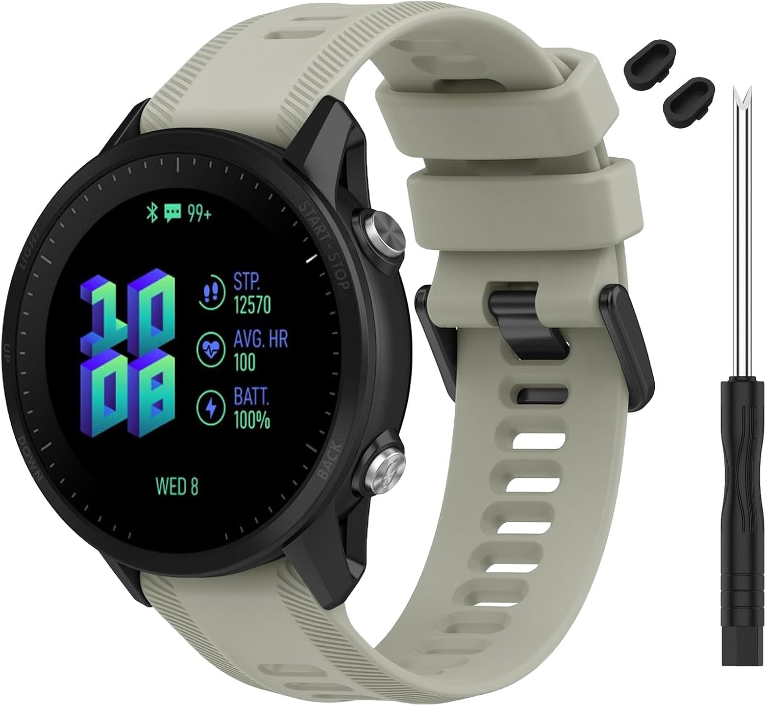 TopPerfekt Correa para reloj Garmin Forerunner 955  Correa de repuesto de silicona suave para reloj inteligente 955 compatible con mujeres y hombres