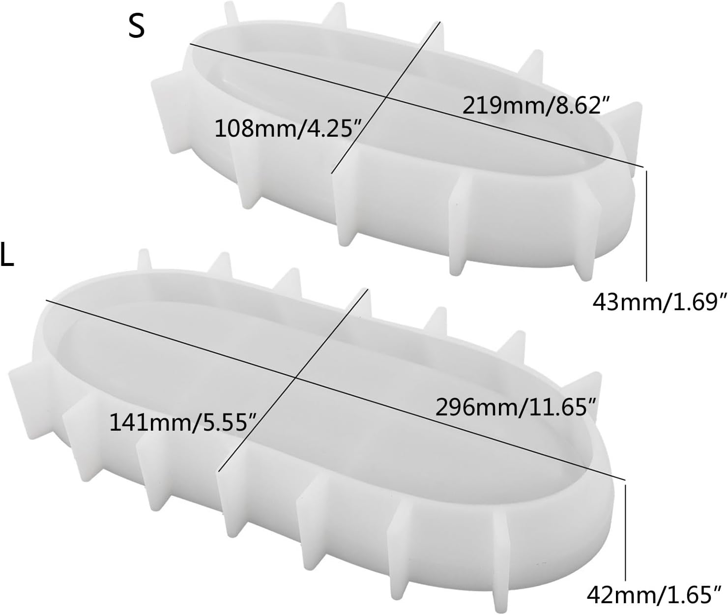 Molde de bandeja de almacenamiento de bricolaje Molde simple de barcos de resina Molde de contenedor de yeso Molde de contenedor de yeso DIY Plato