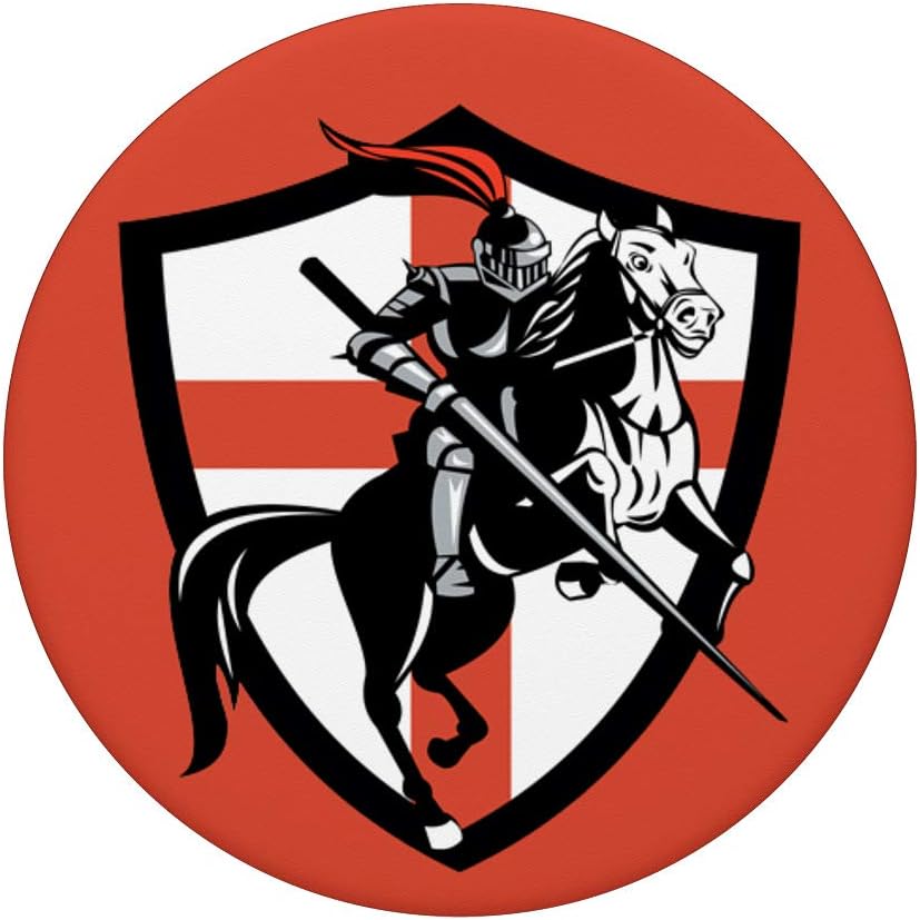 Bandera de Inglaterra de caballo medieval Knight Jousting  PopSockets Grip y soporte para teléfonos y tabletas