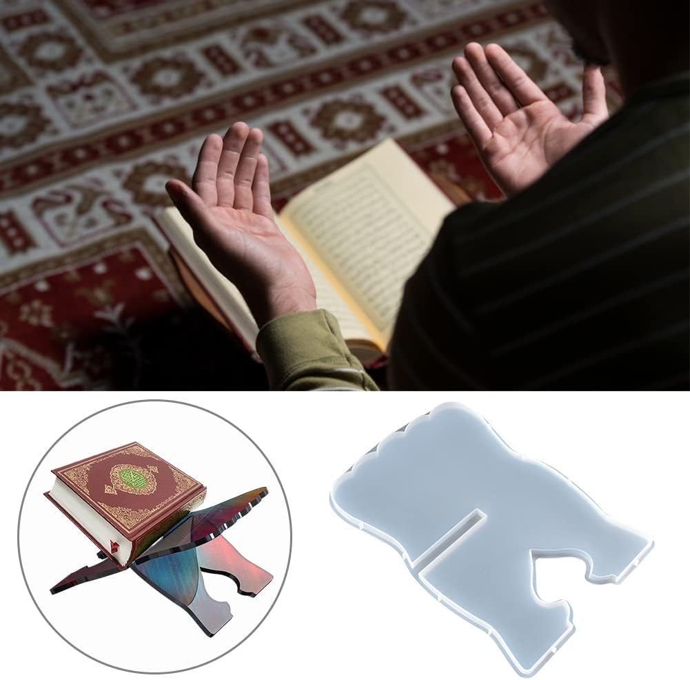 ikasus Molde de silicona para soporte de libros, moldes de fundición de resina, para música y estantería, molde de silicona para libro de lectura,