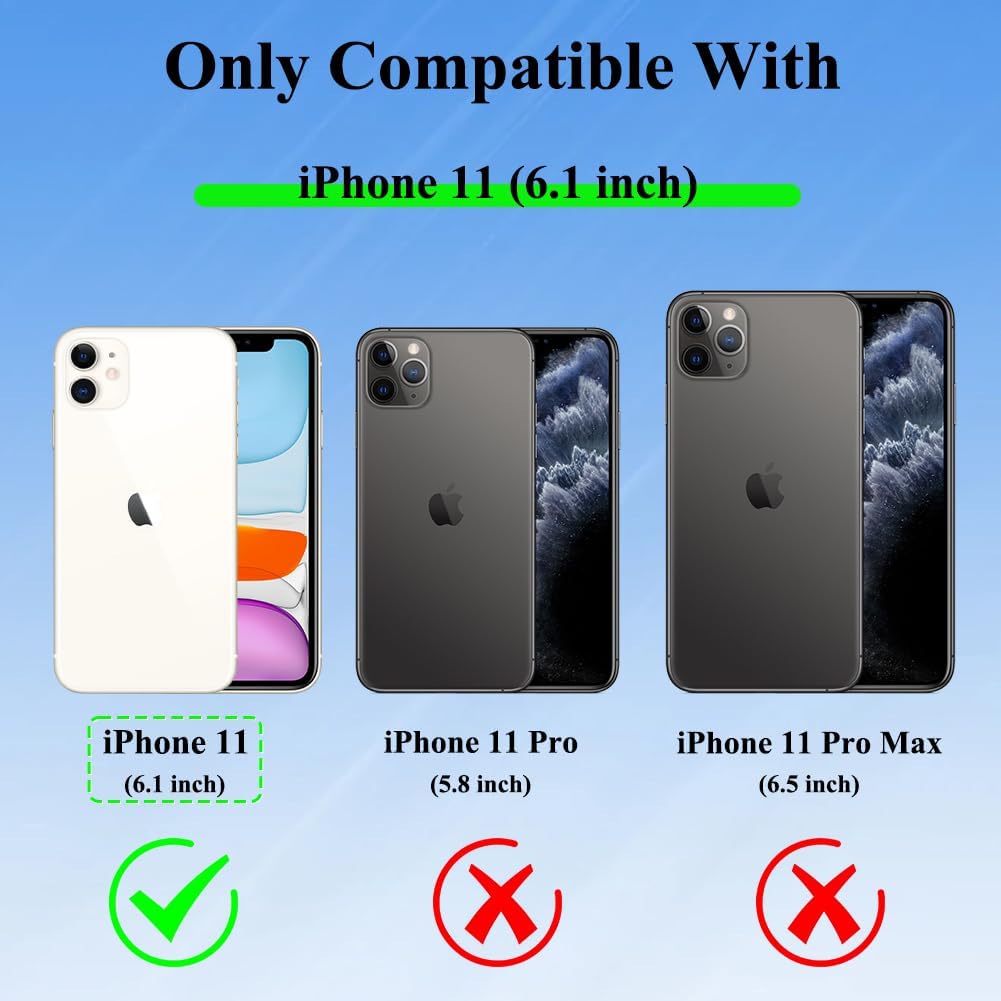 Fiyart Funda magnética diseñada para iPhone 11 compatible con carga inalámbrica MagSafe, bonita funda de teléfono con diseño de mariposa y protector