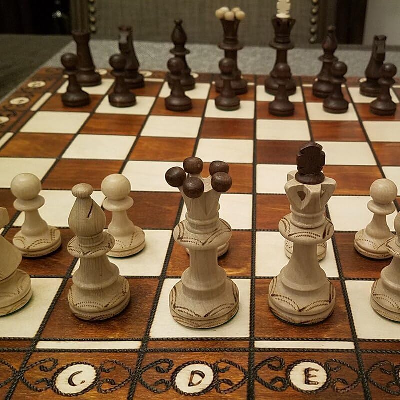 GAENZA Nuevo juego de ajedrez profesional, juego de ajedrez de madera plegable con piezas de ajedrez y ranuras de almacenamiento, juegos de mesa