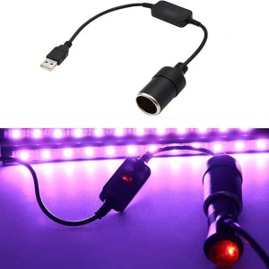Adaptador USB para encendedor de cigarrillos de automóvil, 11.4 pies, de plástico, impermeable, de 5 V a 12 V, conexión de grabadora de conducción Adaptador USB para encendedor de cigarrillos de automóvil, 11.4 pies, de plástico, impermeable, de 5 V a 12 V, conexión de grabadora de conducción