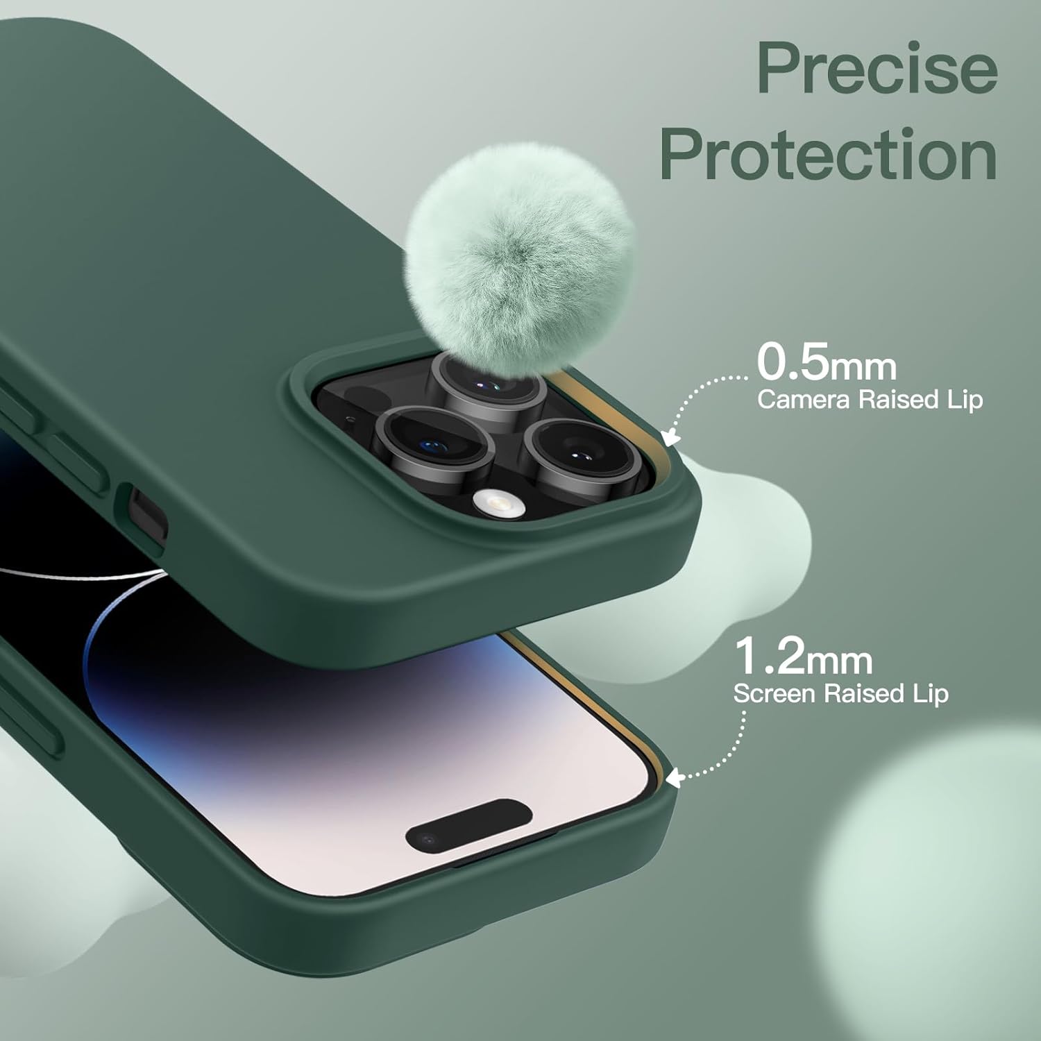 JETech Funda de silicona para iPhone 14 Pro de 6.1 pulgadas, suave al tacto, funda protectora de cuerpo completo, a prueba de golpes con forro de