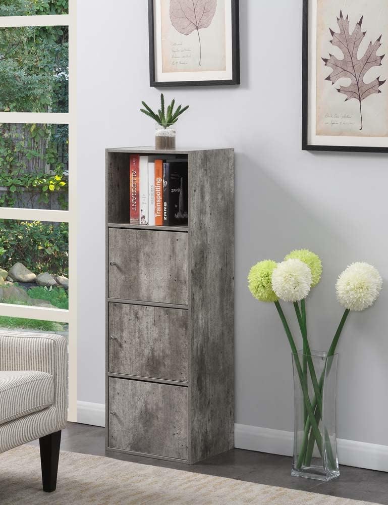 Convenience Concepts Xtra Storage – Armario de 3 puertas con estante, 16.5 pulgadas de largo x 12 pulgadas de ancho x 46.75 pulgadas de alto, abedul