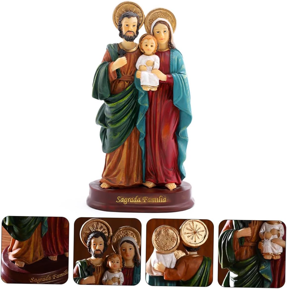 Yardwe Adornos de Jesús, decoración de oficina, decoración para el hogar, decoración al aire libre, cocina, estatua de Virgen de la iglesia, figura
