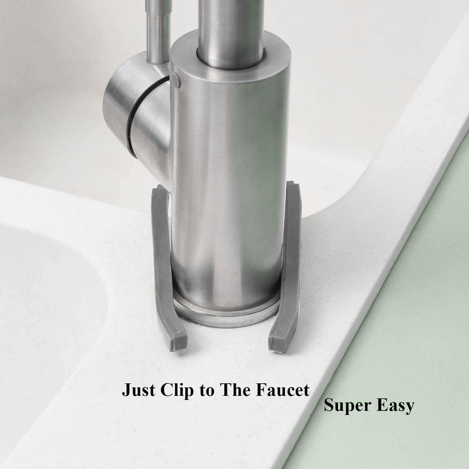 Soporte de esponja de fregadero de acero inoxidable, organizador de cocina y baño pequeño, accesorio para grifo
