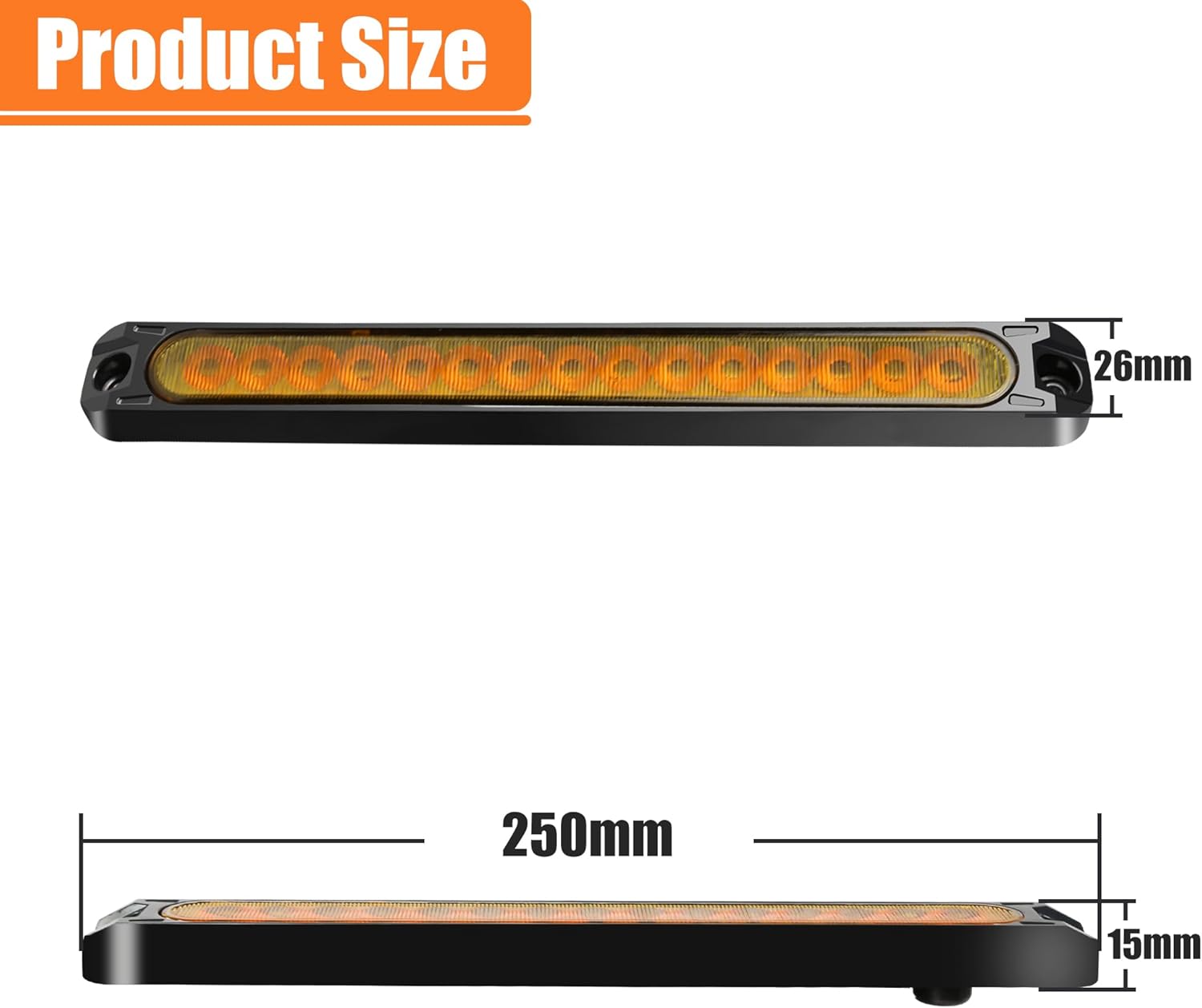 2 barras de luz de remolque universales de 15 LED, 12-24 V, luces de advertencia de luz de freno de remolque con señal de flujo secuencial, luces