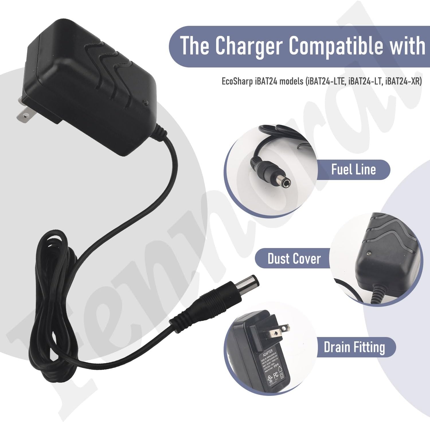 24VCHRG-QC iON+ Cargador rápido compatible con baterías Snow Joe iBAT24 y 24VBAT Series para todas las baterías iON 24VBAT-LTE, 24VBAT-LT, 24VBAT,