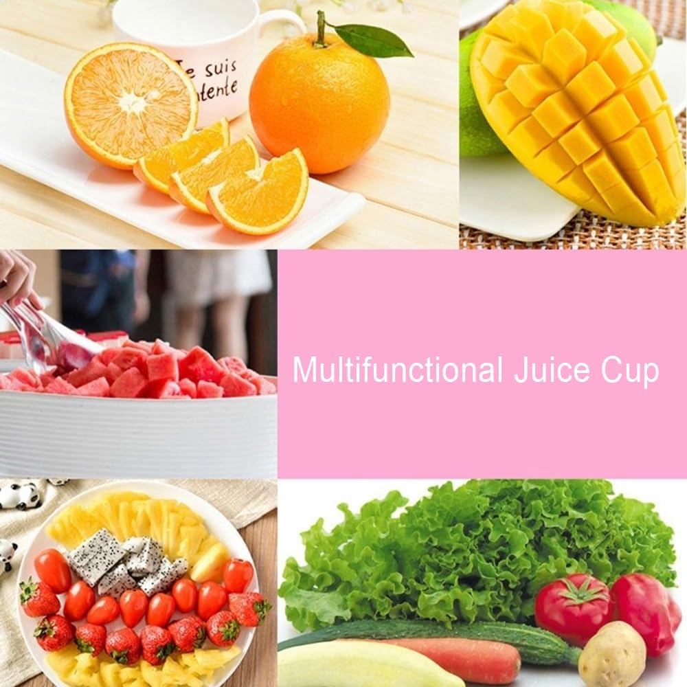 Licuadora portátil y exprimidor de verduras, para viajes, deportes, cocina, 12.8 fl oz con 6 cuchillas, mezclador de alimentos WENPIC para batidos y