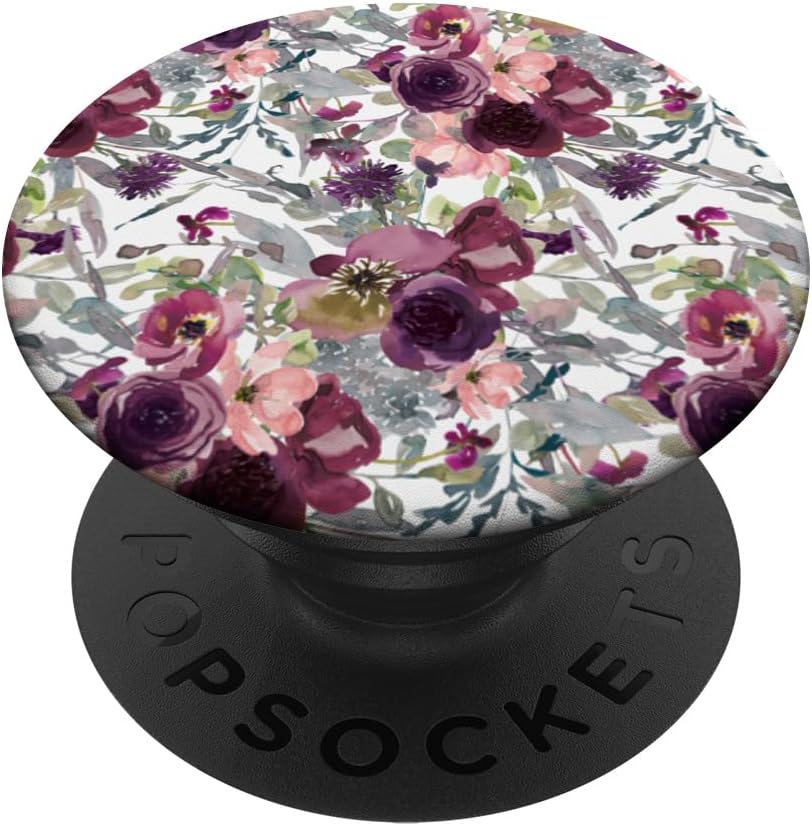 PopSockets de flores florales color borgoña intercambiables PopGrip
