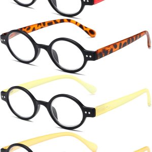 KoKoBin Paquete de 4 mini lentes de lectura redondos pequeños, cómodos para mujeres y hombres (multicolor4, 2.00) KoKoBin Paquete de 4 mini lentes de lectura redondos pequeños, cómodos para mujeres y hombres (multicolor4, 2.00)
