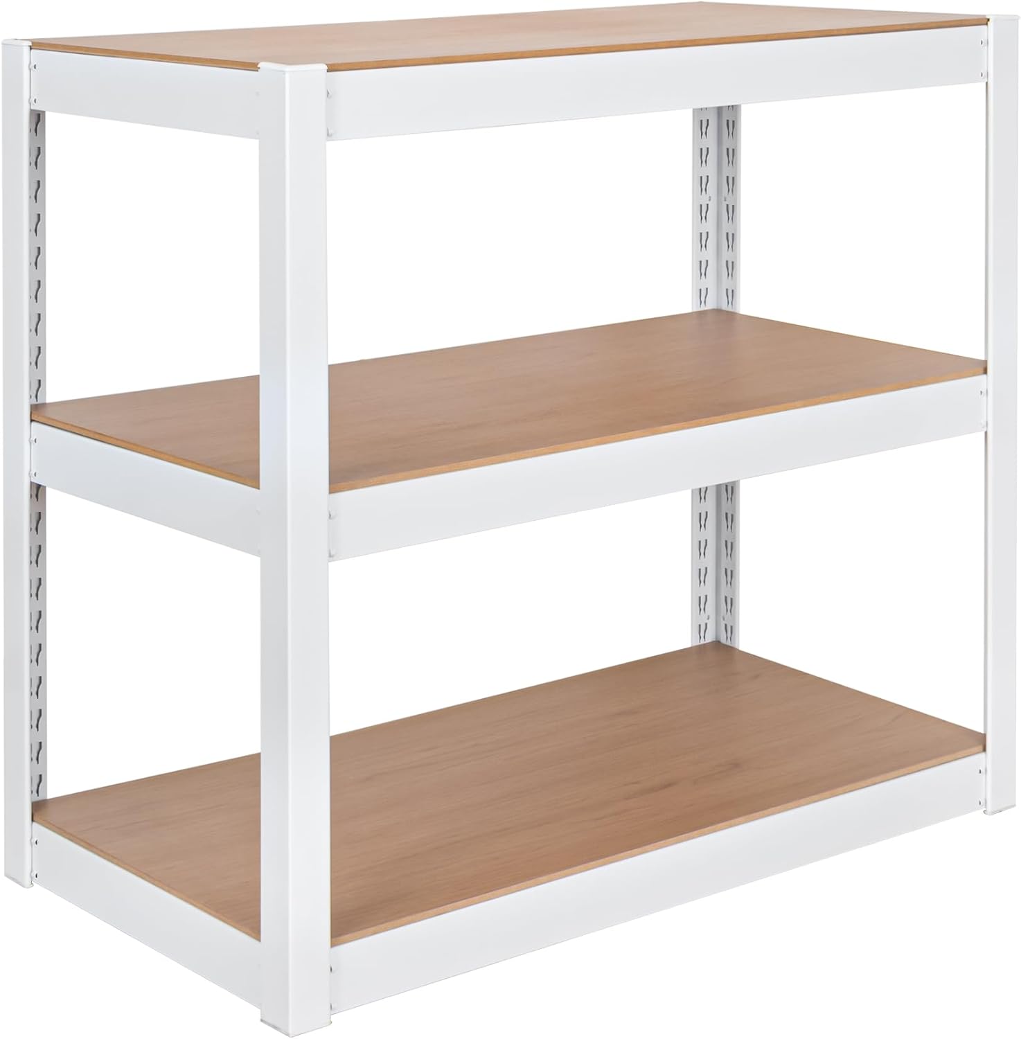 KEPSUUL – Estantería modular de metal corta de 2 estantes personalizables y de almacenamiento multiusos para garaje, cocina, dormitorio, 32.1