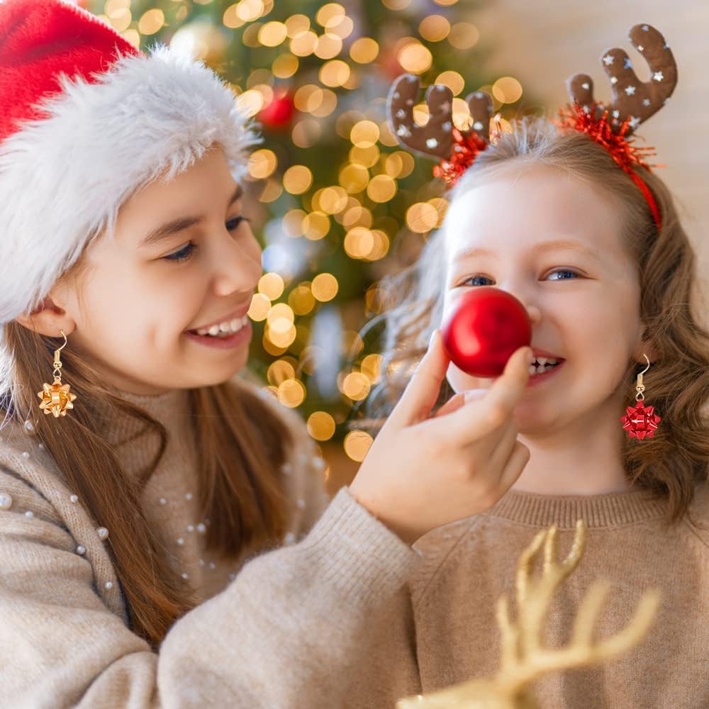 JOICEE 24 dijes de Navidad para hacer joyas, cinta metálica de Navidad, lazos de regalo para pulseras, collares, aretes, suministros de manualidades