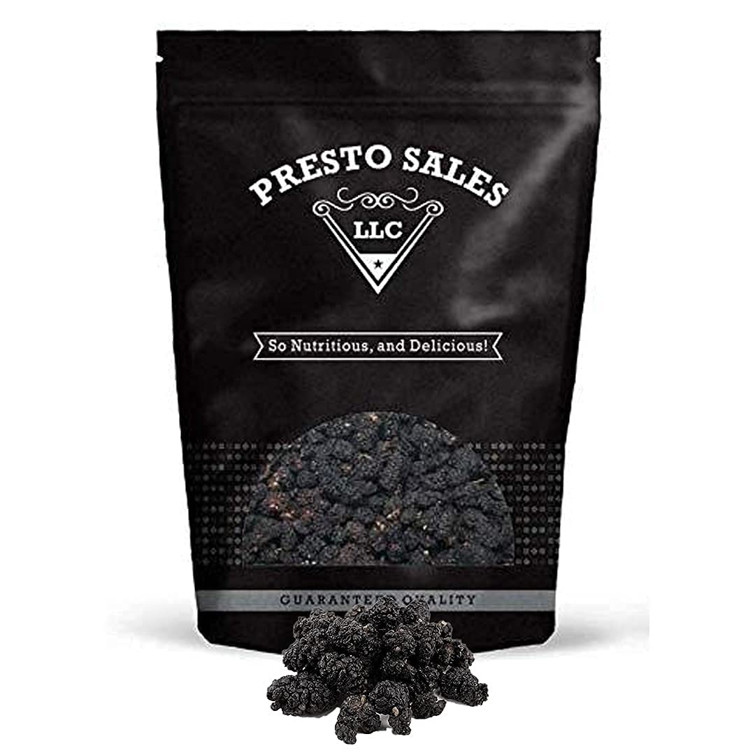 Presto Sales LLC – Moras frescas secas negras  Sin azúcar añadido, delicioso, calidad, vegano, fácil de usar, aperitivo, saludable, ingrediente,