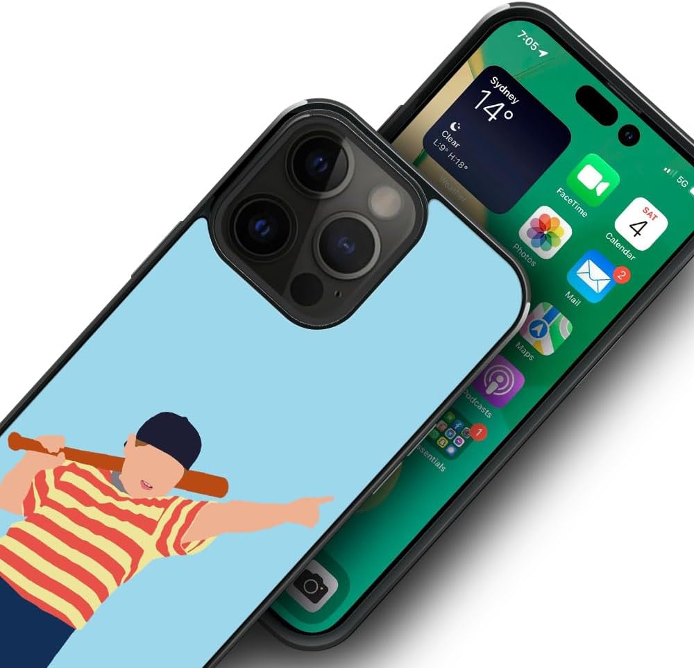 Funda compatible con iPhone 15, funda de béisbol con diseño de niño luchador de béisbol para iPhone 15, ultra protección, a prueba de golpes, de