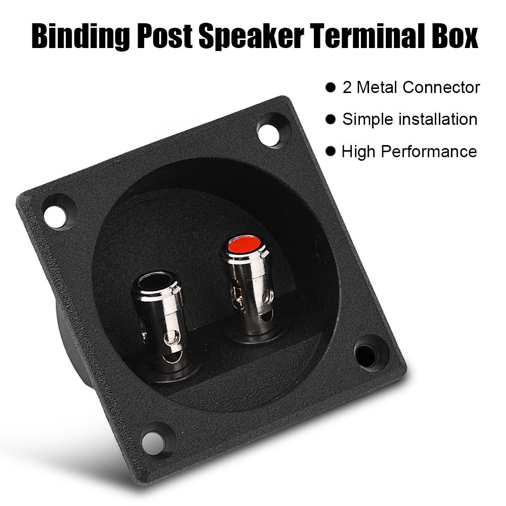 Pomya Caja de terminales de altavoces, cable de poste de unión tipo 2, conector de copa de resorte cuadrado, componentes acústicos para altavoz