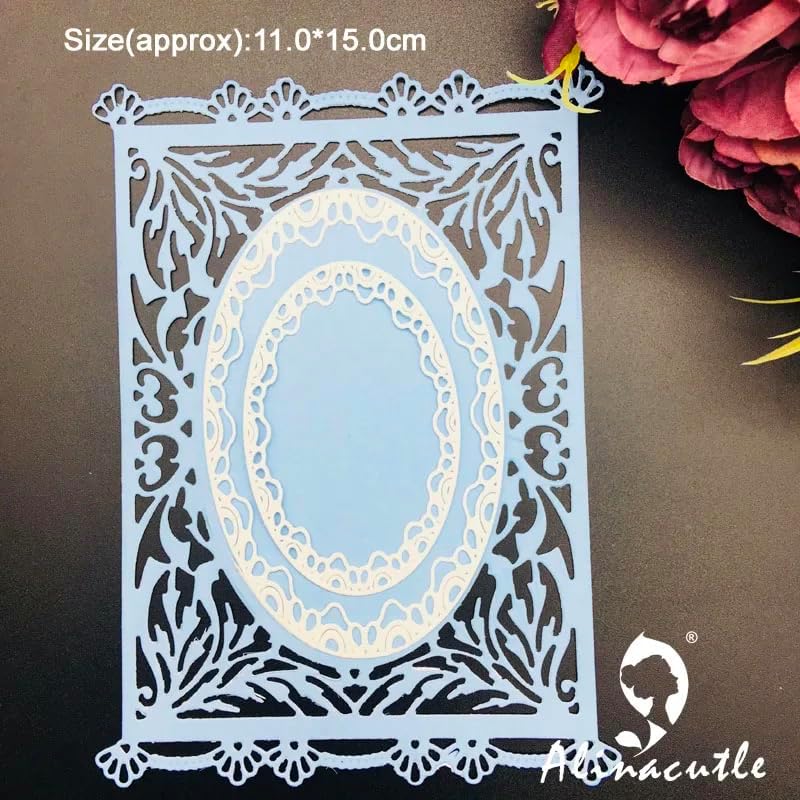 Alinacutle Marco de borde floral troquelado de fondo de corte de metal troquelado para hacer tarjetas hechas a mano álbum álbum de recortes
