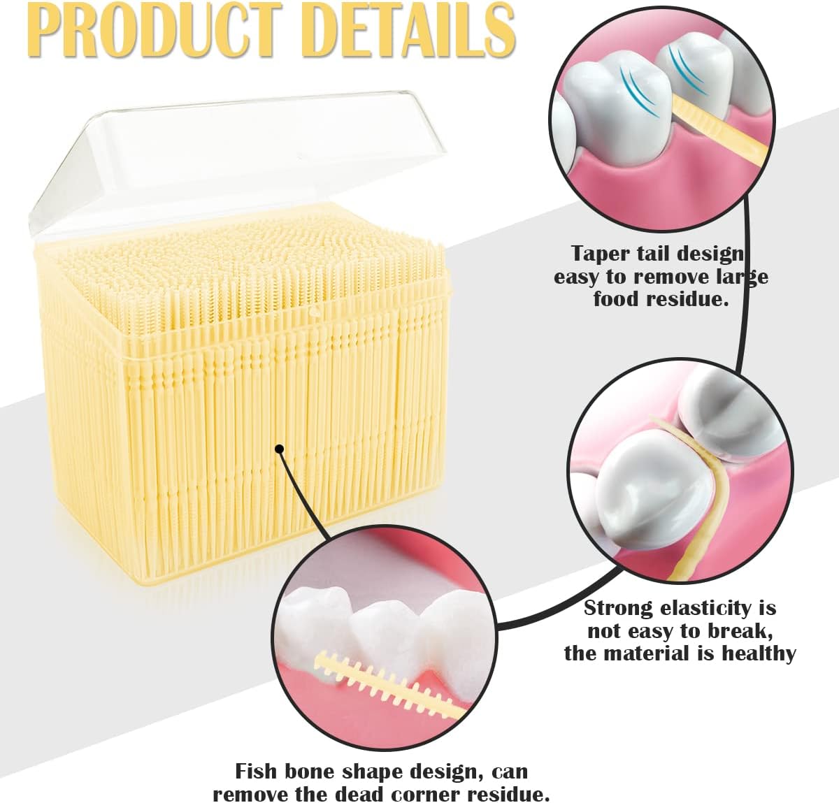 Palillo de dientes interdental desechable de doble cabeza, 1060 unidades, cepillo de plástico, palillos de dientes para el cuidado bucal,