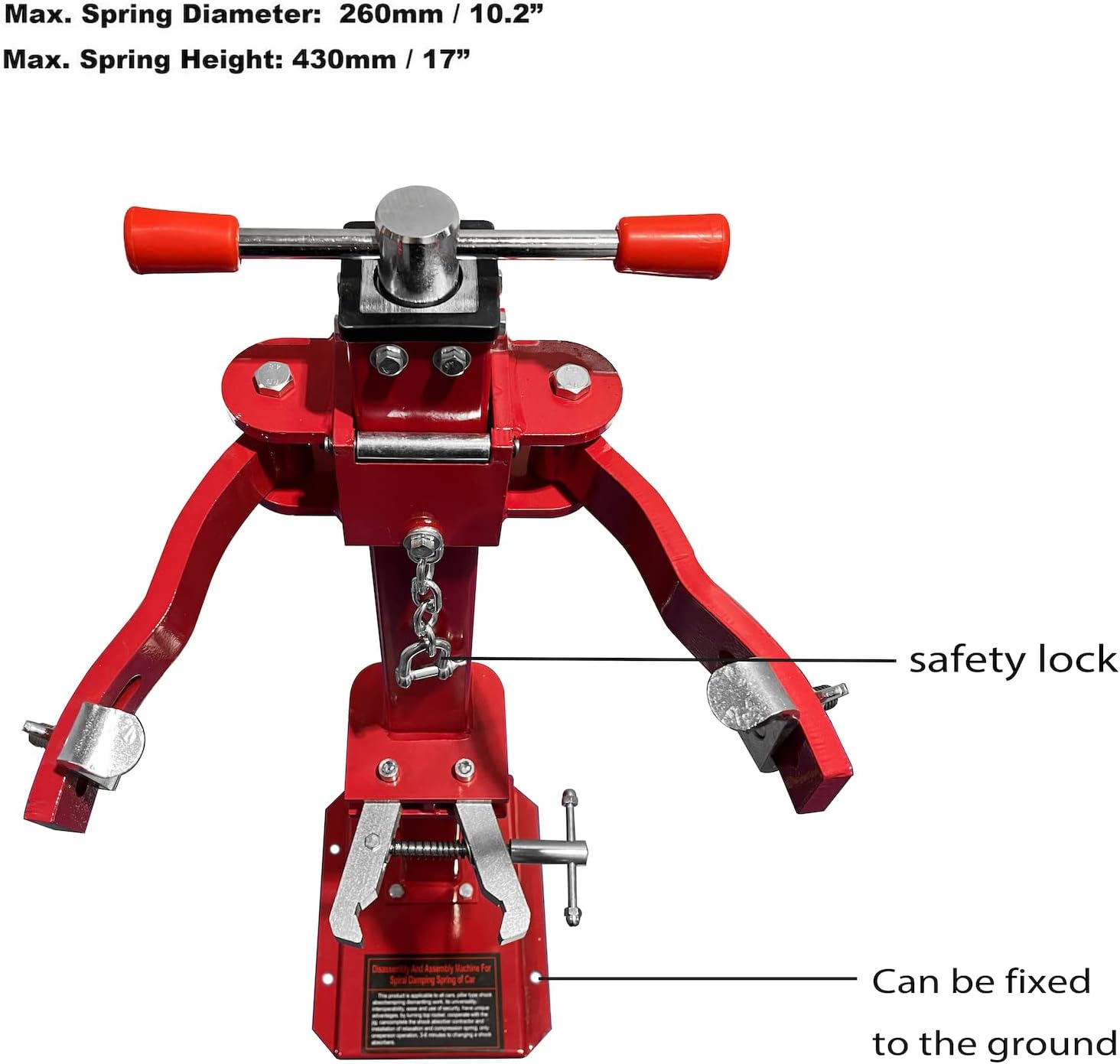 HTTMT – Compresor de resorte automático para vehículos hidráulicos de servicio pesado rojo Mano, compresor de bobina de resorte, mango de elevación