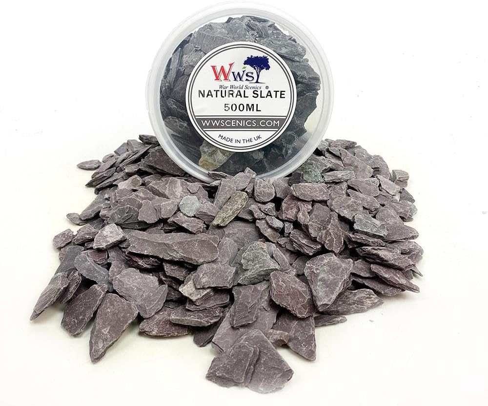 WWScenics Natural Slate Stone  500ml Tub  Scenery Basing Material