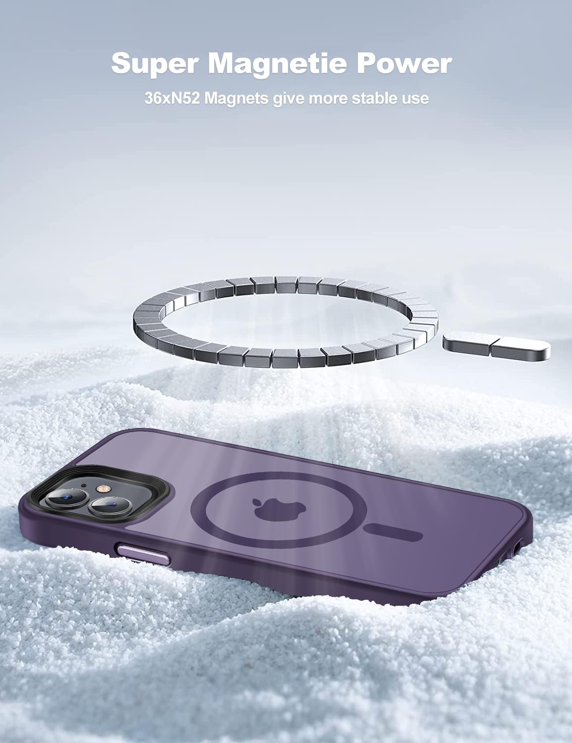 Tigowos Funda con diseño diseñado para iPhone 12 y iPhone 12 Pro, compatible con MagSafe de 10 pies, resistente a las caídas, sensación de piel