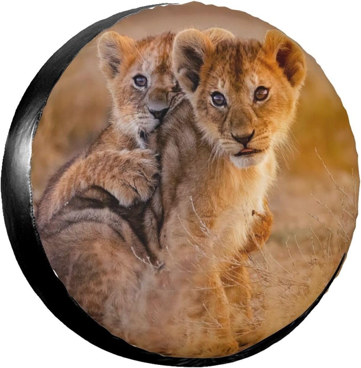 Cubierta de neumático de repuesto para dos leones, protectores de rueda resistentes a la intemperie y al polvo, ajuste universal para caravana,