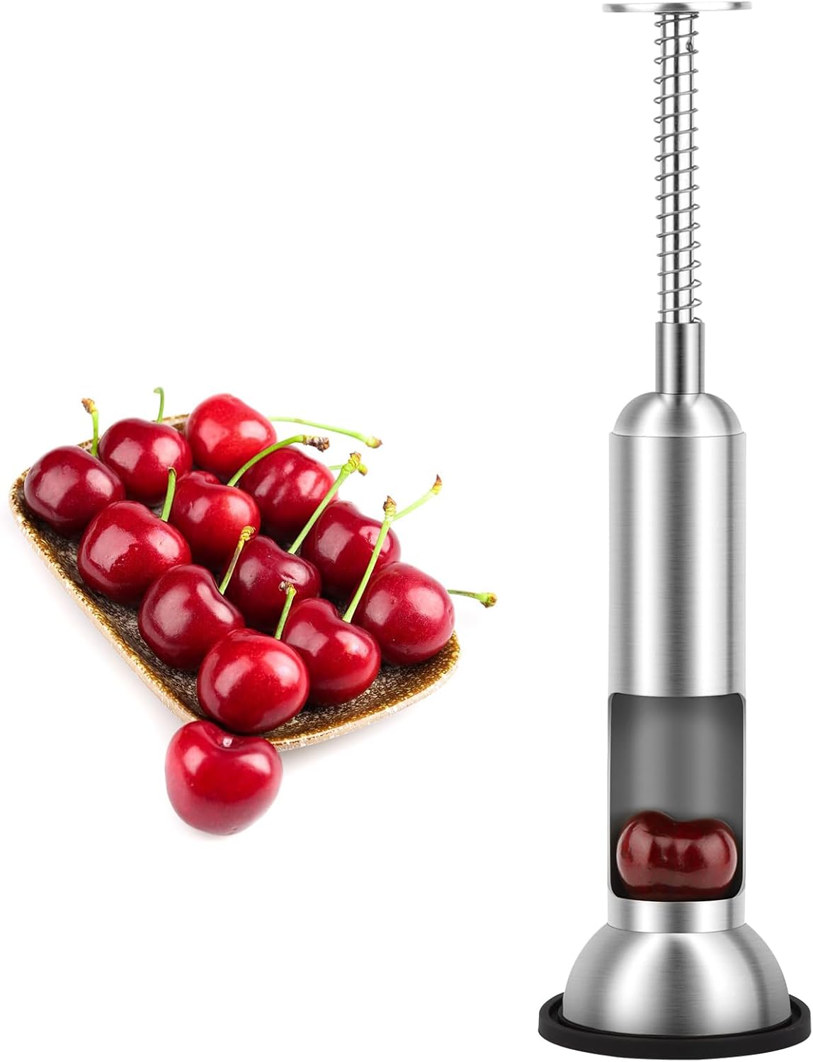 Quitador de cereza de alta calidad, removedor de semillas de cerezo de acero inoxidable 304, descorazonador duradero para pozos de frutas,