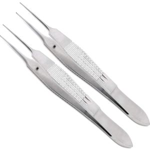 2 pinzas Castroviejo de 4 pulgadas para atar sutura quirúrgica 0.012 in y 0.020 in 1×2 Premium Instruments 2 pinzas Castroviejo de 4 pulgadas para atar sutura quirúrgica 0.012 in y 0.020 in 1×2 Premium Instruments