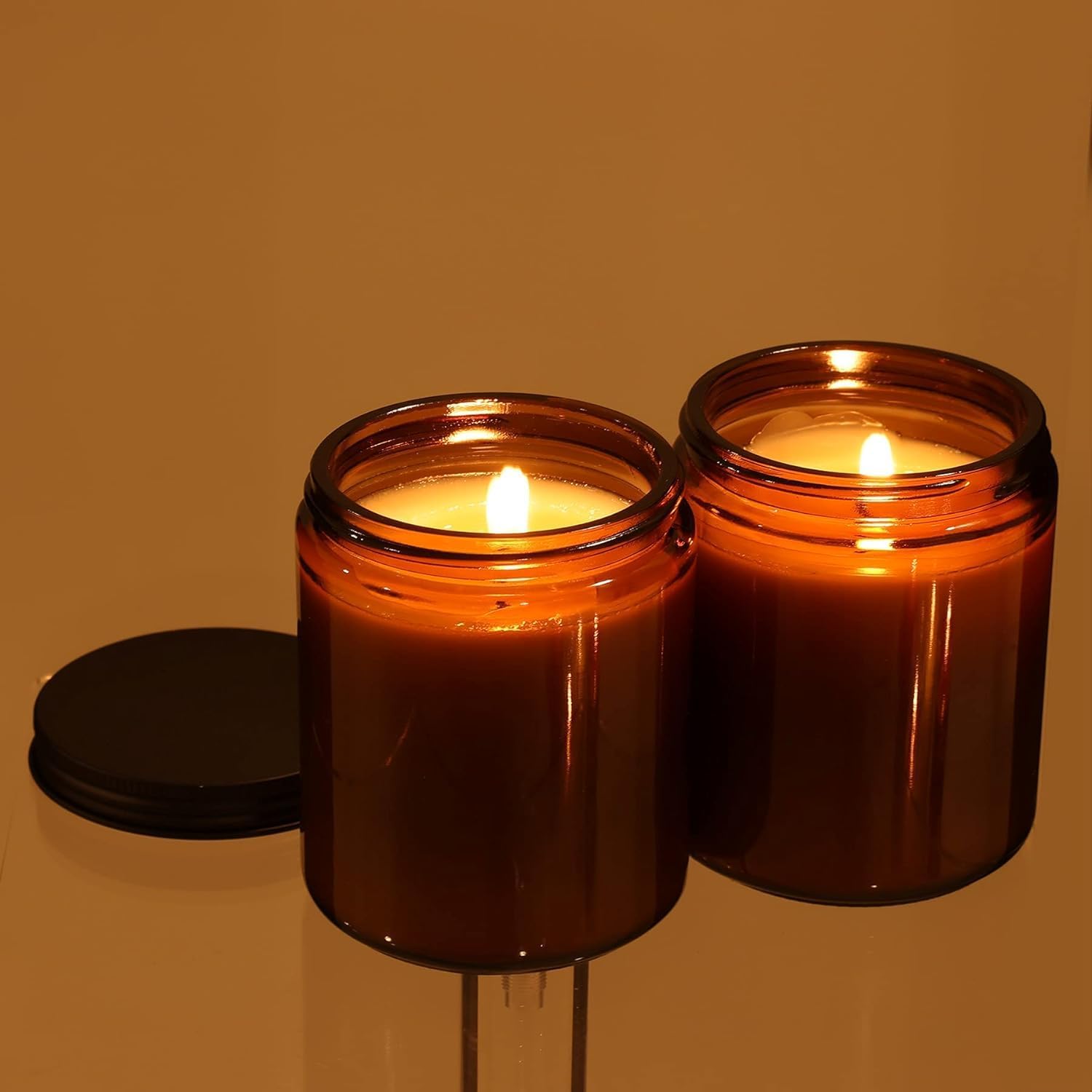 Paquete de 12 tarros de velas de 8 onzas con tapas, tarros de vela de vidrio para hacer velas y manualidades, latas vacías para velas, material de