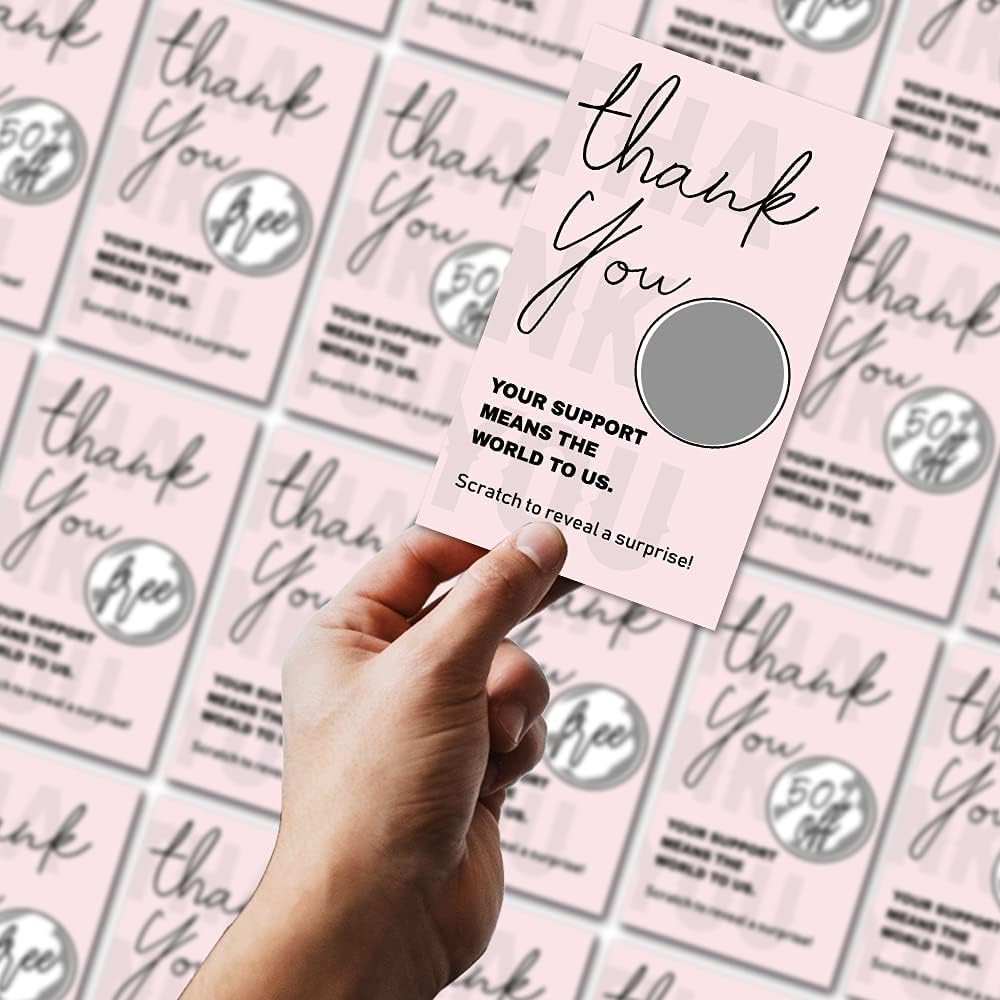 LONLONBANG 50 tarjetas de regalo en blanco para raspar para restaurantes de pequeñas empresas, spa, belleza, peluquería, Navidad, cumpleaños,