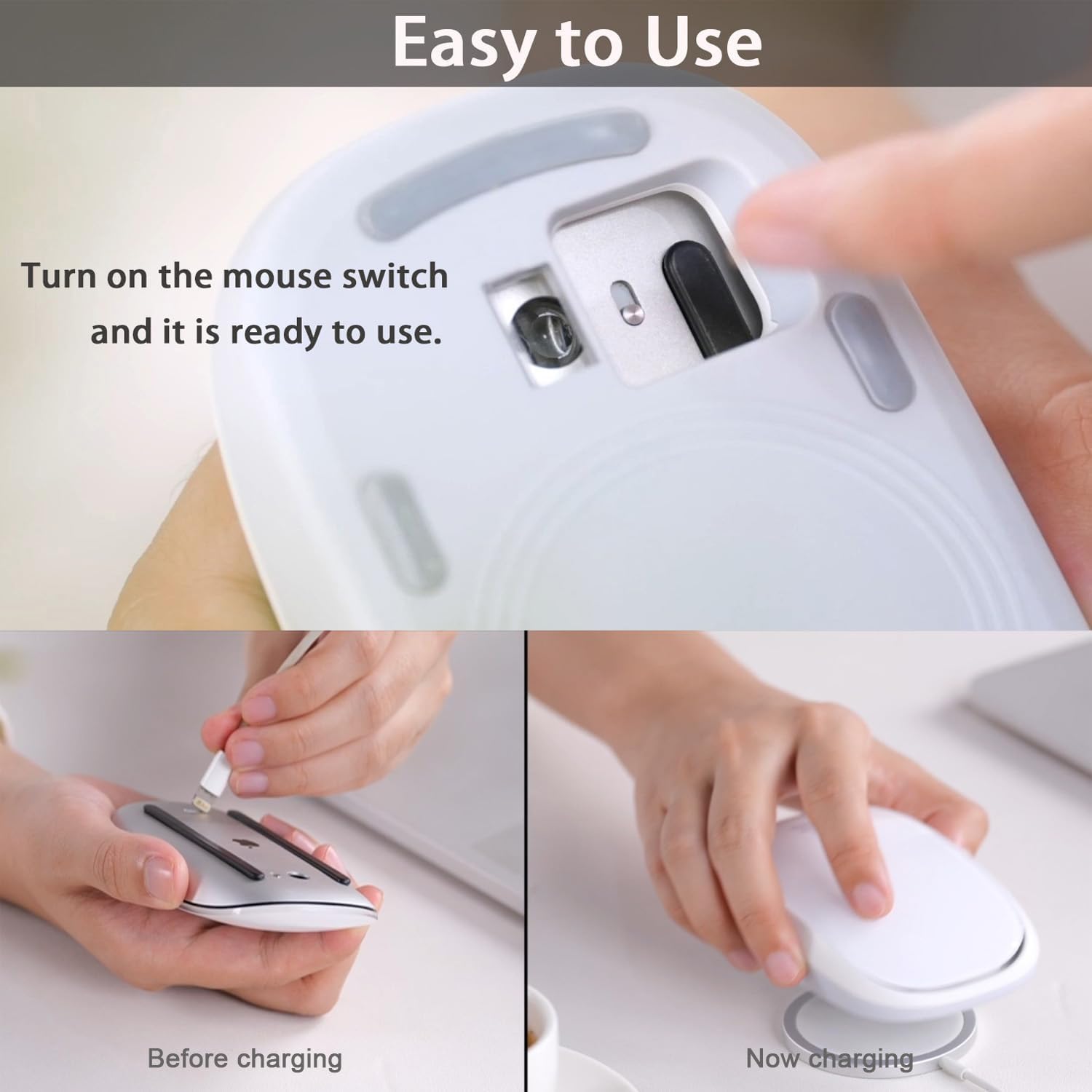Paquete de 2 stents ergonómicos de base de carga inalámbrica para Magic Mouse de 2 generaciones, accesorios perfectos para agarre ergonómico,