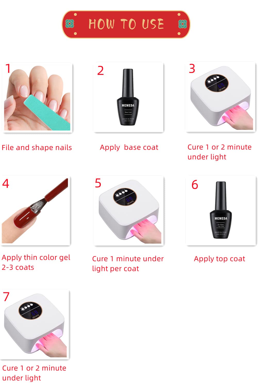 MEMEDA Esmalte de uñas en gel, 0.5 onzas líquidas, color rosa neón y rosa intenso, diseño de arte de uñas para niñas, salón de belleza, regalo de