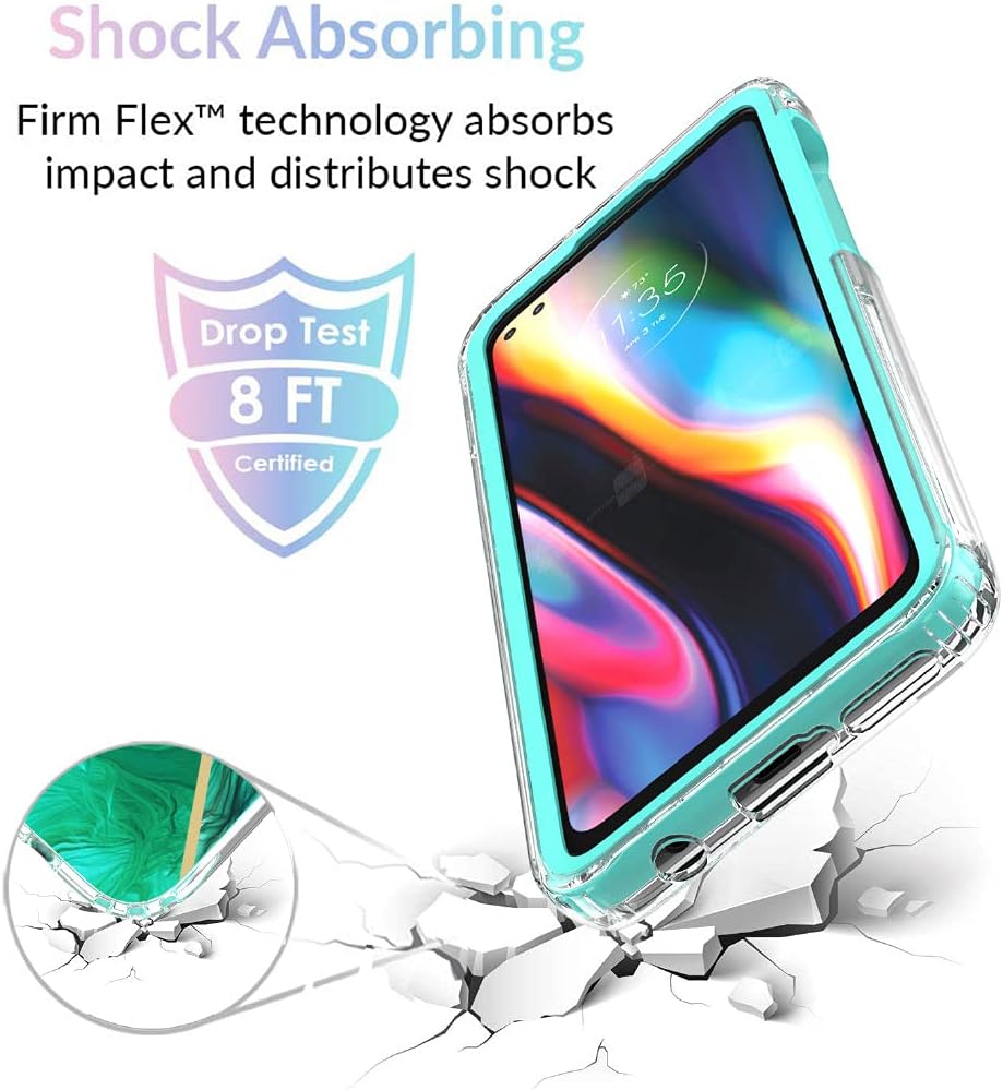 Jeylly Funda para Moto One 5GMoto One 5G UWMoto G 5G Plus 6.7 pulgadas, doble capa resistente silicona suave parachoques duro PC mármol elegante
