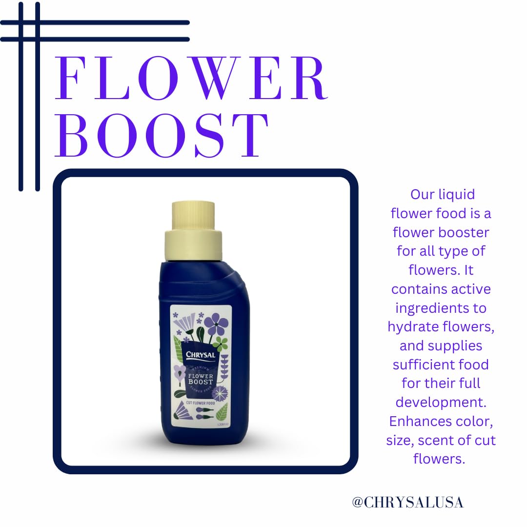 Chrysal Cut Flower Universal Food (botella de 0.3 fl ozL)  Aumenta el impulso floral con suministros florales para flores frescas  Suministros para