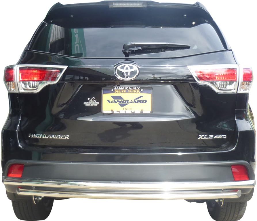 VANGUARD VGRBG-0830-0181SS – Protector de parachoques trasero de doble capa de acero inoxidable  Compatible con Toyota Highlander 20-24