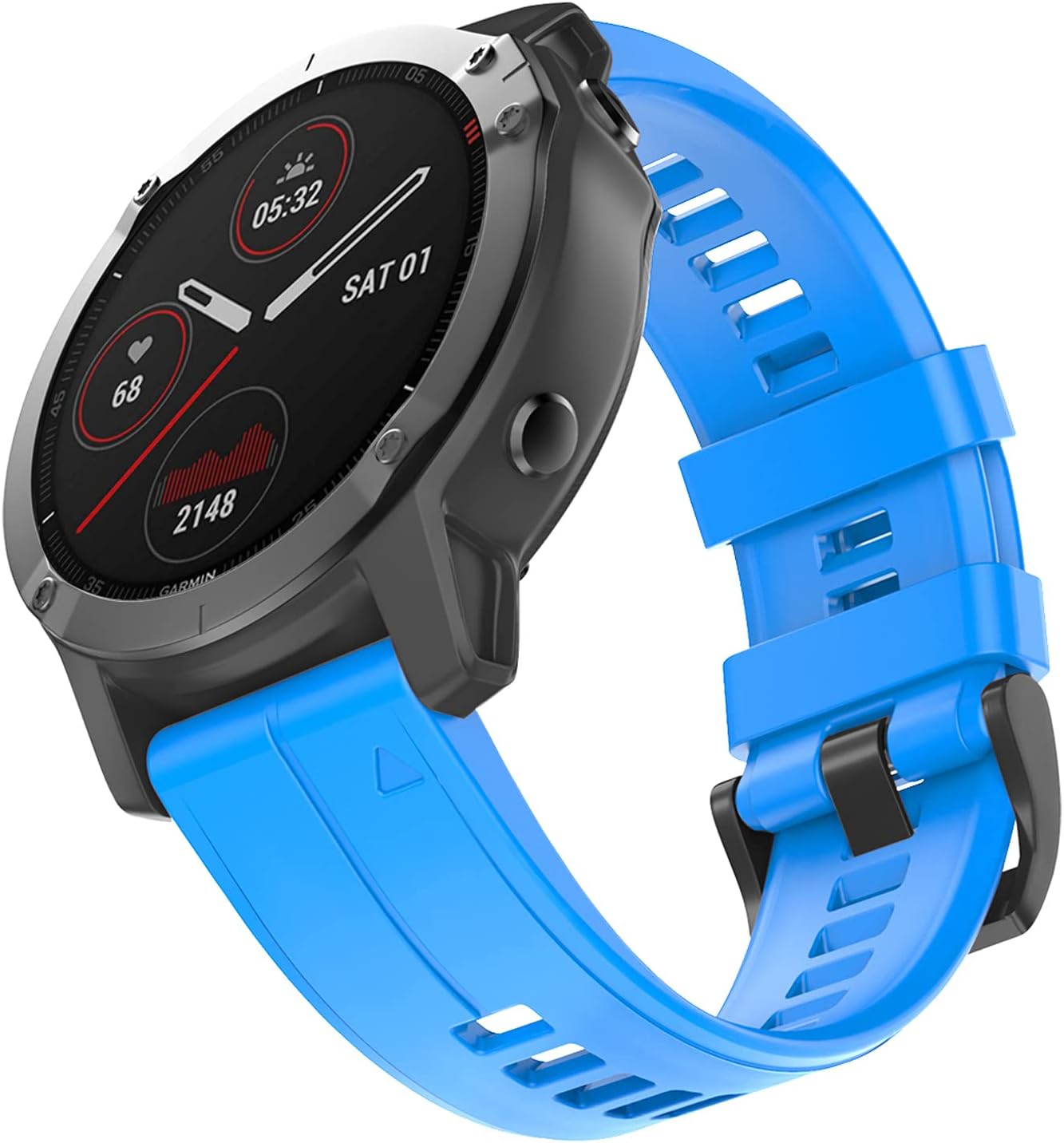 OVERSTEP Correa de reloj compatible con Garmin Fenix 5 Watch Band de 0.866 pulgadas (0.866 in), bandas de silicona suave para reloj inteligente