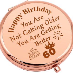 Regalo de cumpleaños de 60 años, idea de regalo de cumpleaños 60 para mujeres, espejo de maquillaje compacto, regalos de 60 para abuela, esposa, Regalo de cumpleaños de 60 años, idea de regalo de cumpleaños 60 para mujeres, espejo de maquillaje compacto, regalos de 60 para abuela, esposa,