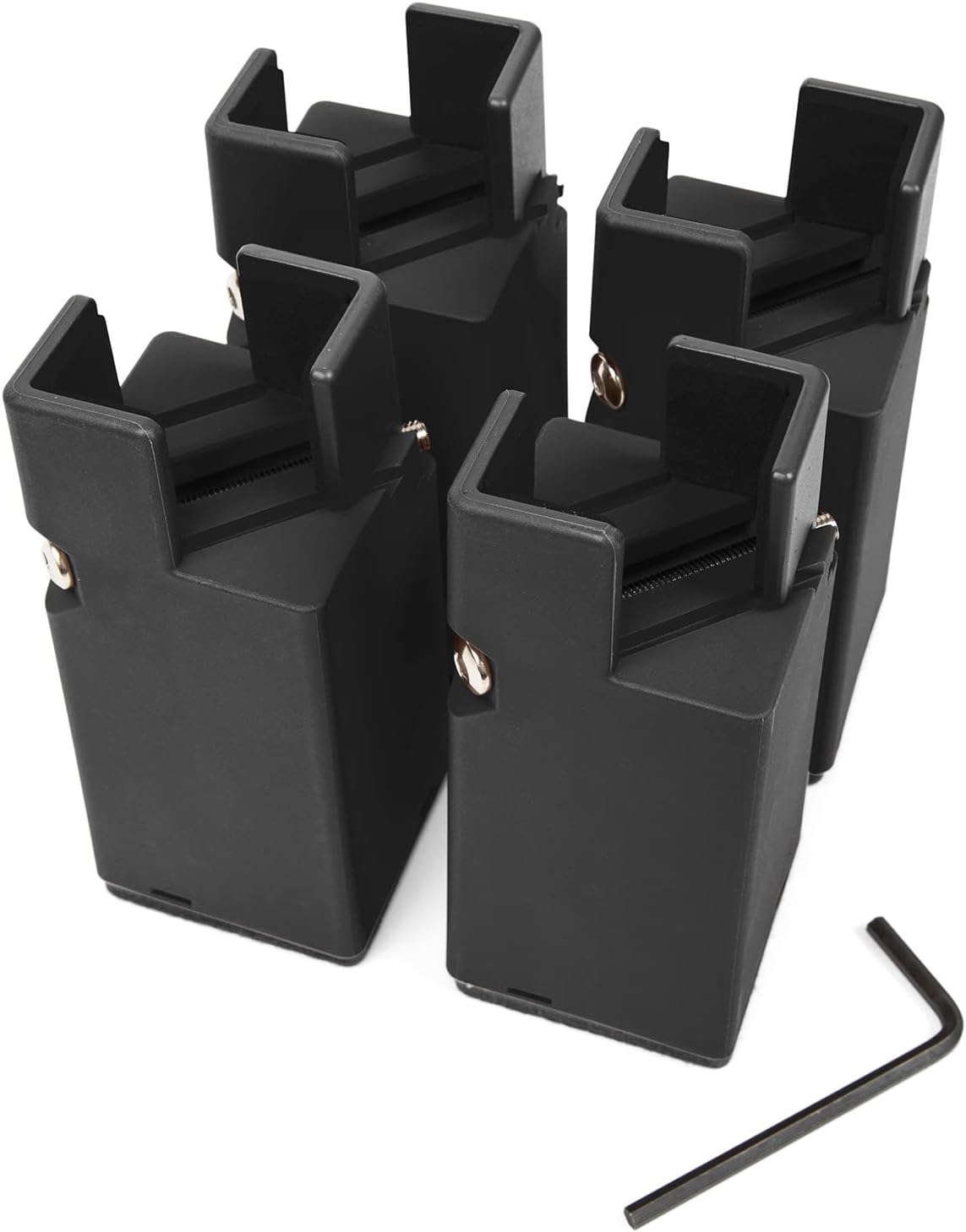 Goods4U Elevadores de muebles negros de 4 pulgadas  Perfecto para el dolor de rodilla  Solo para piernas de 0.8 a 1.6 pulgadas de grosor, 100%
