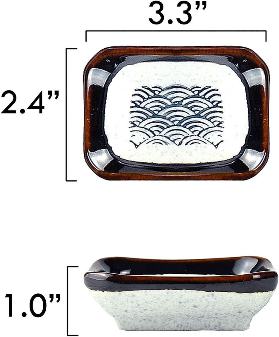 Artcome Juego de vajilla de cerámica de estilo japonés de 8 piezas para boda de inauguración de la casa, 2 platos de sushi, 2 platos de salsa, 2