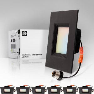 ASD Bronze 6 inch LED Recessed Lighting Square Retrofit Kit 5CCT Selectable 27003000350040005000K Adjustable 12W 1050Lm Wet Rated Dimmable LED ASD Bronze 6 inch LED Recessed Lighting Square Retrofit Kit 5CCT Selectable 27003000350040005000K Adjustable 12W 1050Lm Wet Rated Dimmable LED