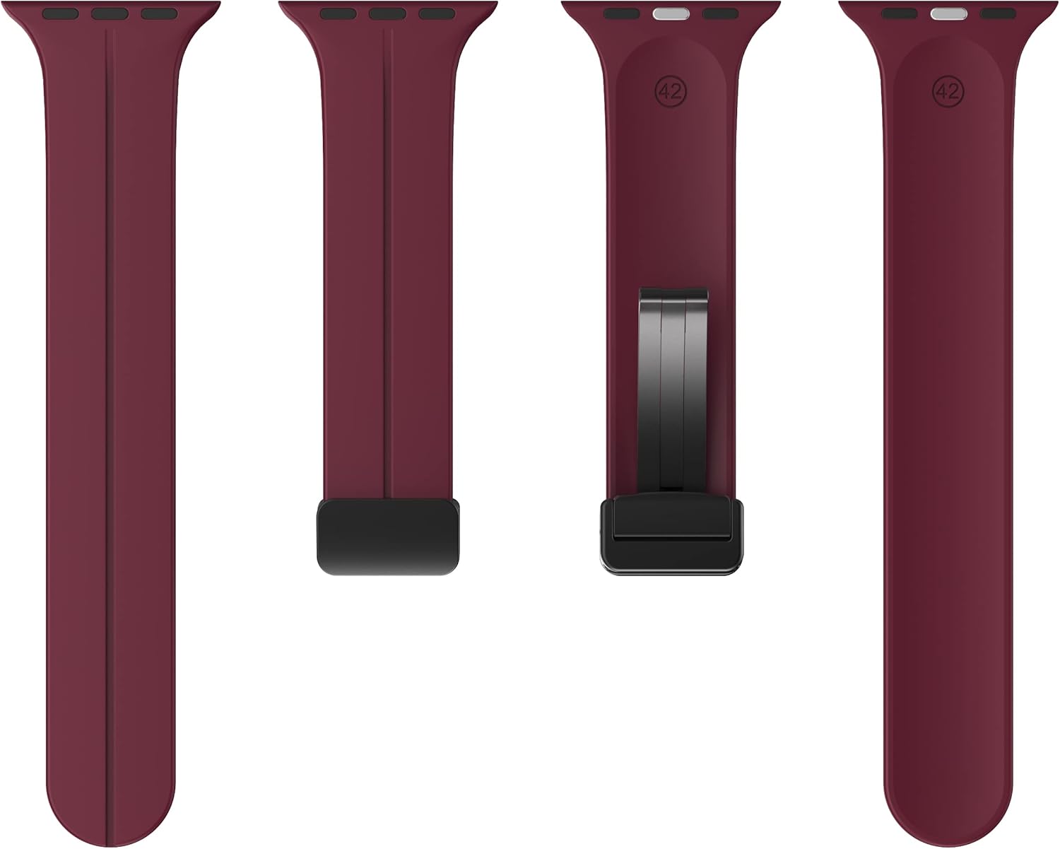 Correa magnética compatible con Apple Watch Band de 1.496 in 1.575 in 1.614 in 1.654 in 1.732 in 1.772 in 1.929 in, correa deportiva de silicona
