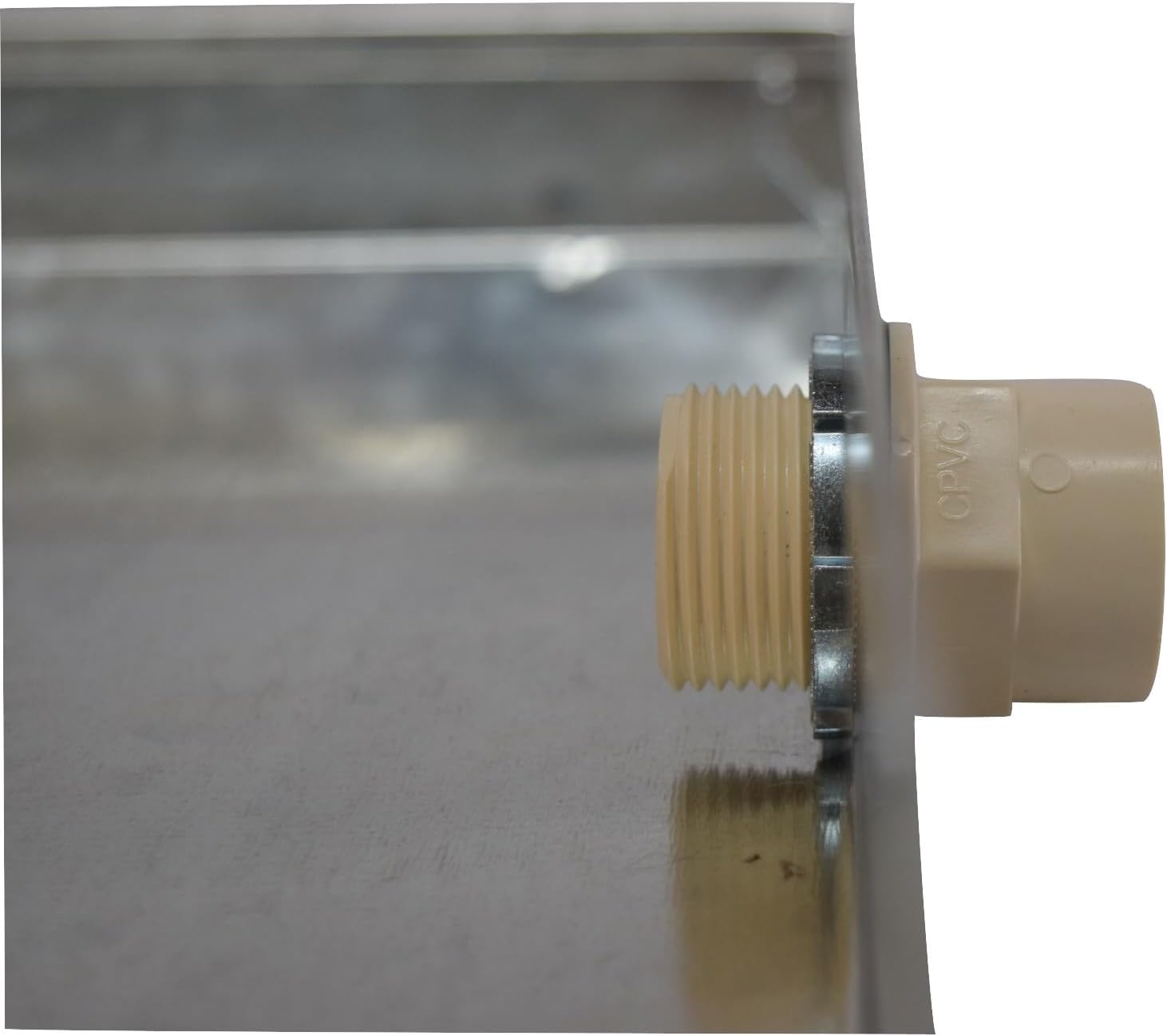 Bandeja de drenaje galvanizada 26GA con conector y orificio sin óxido, hecha para calentador de agua eléctrico y unidades de aire acondicionado,