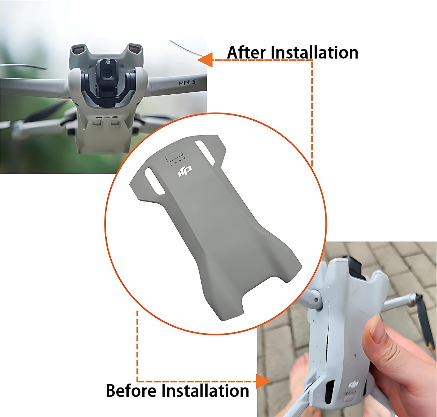 ZWLLKJGS Carrocería superior cubierta cubierta piezas de reparación para Dji Mini 3 Drone Accesorios de repuesto originales (carcasa superior)