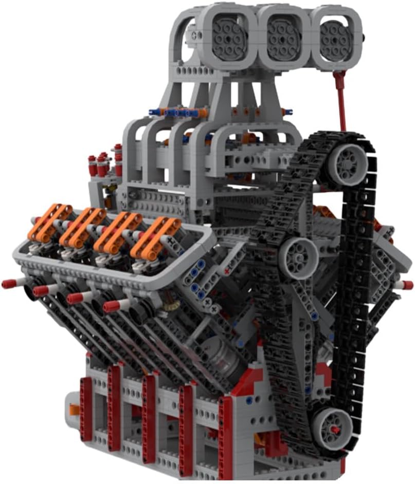 FILONA Kit de construcción de motor V8 que funciona, OHV V8 General Motors juego de bloques de construcción de motor para niños y adultos, MOC