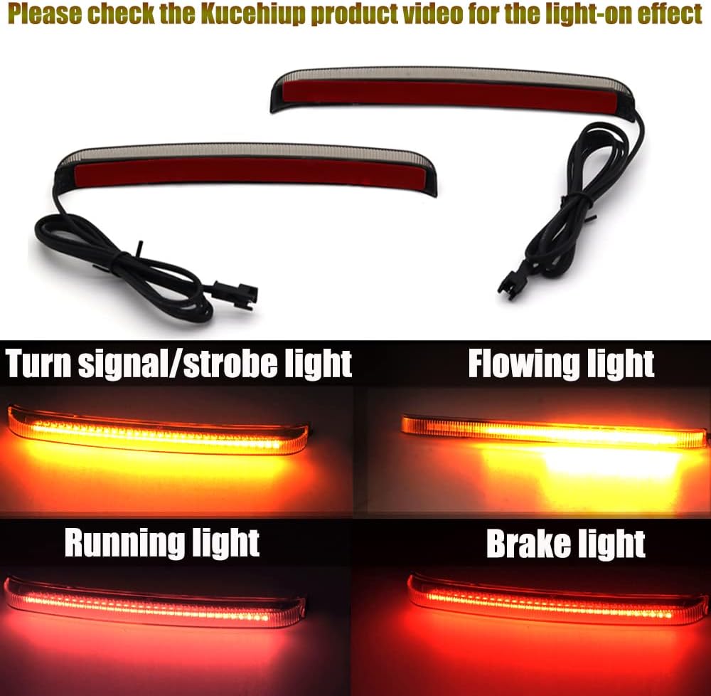 Saddlebag – Luz trasera de 32 luces LED, luz de señal de giro secuencial para Har-ley Tour-ing Street Gil-de Road Gil-de Road K-ing Elec-tra Gli-de