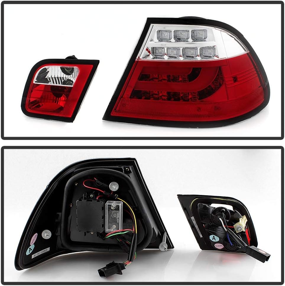 ACANII – Para 2000-2003 BMW E46 Serie 3 Coupé LED Luces traseras Luces traseras Lámparas de freno izquierda+derecha