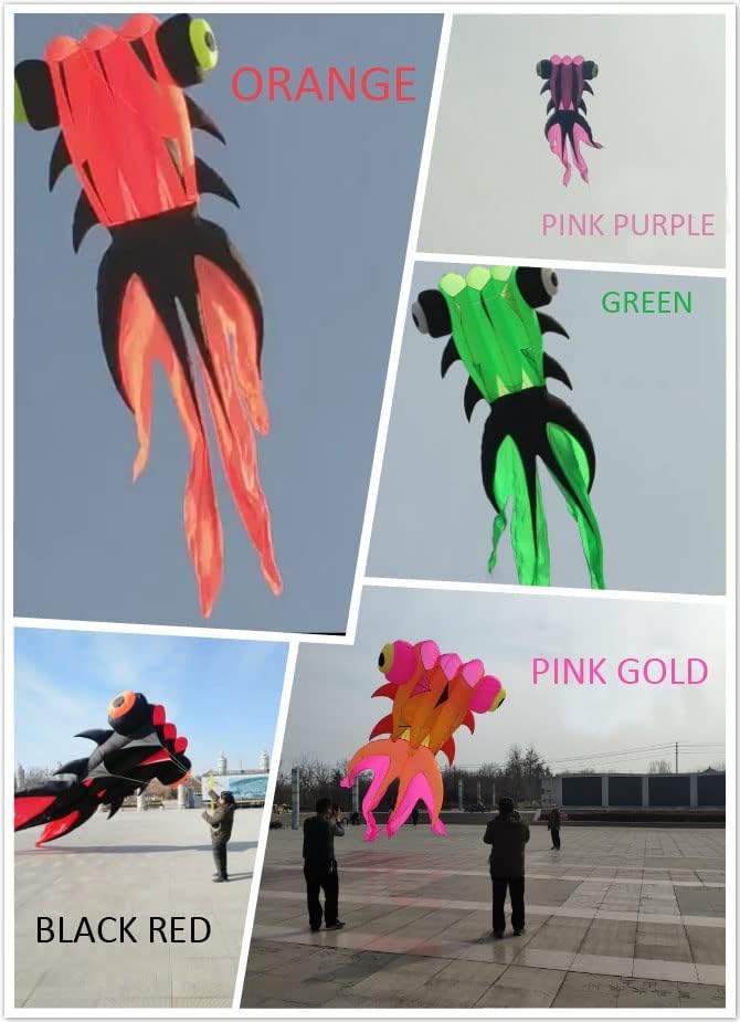 Cometa inflable súper grande de 36 pies para adultos, para deportes al aire libre, fácil de volar (oro rosa)